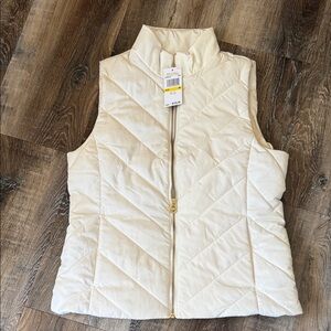 NWT--Michael Kors Off-White Quilted Vest